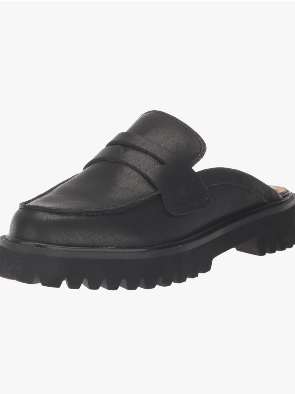 Women’s Blondo Black Leather Lug-Sole Mule Clogs Size 9 - Picture 2 of 6